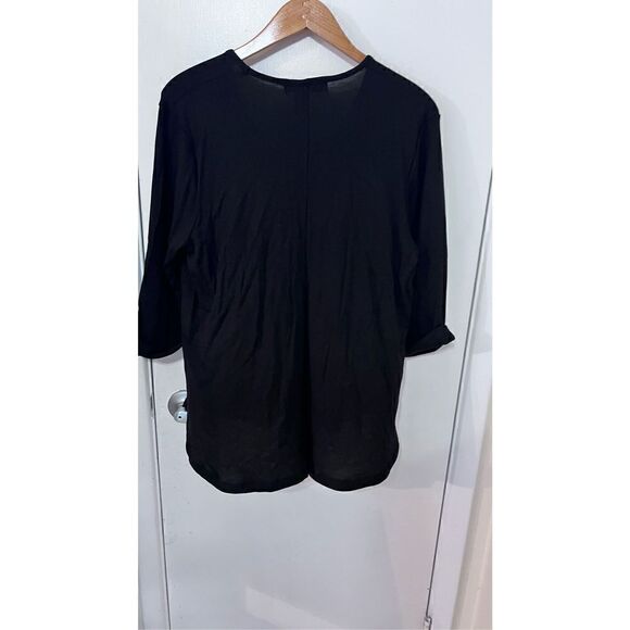 COIN 1804 BLACK RIBBED 3/4 BLOUSE NEW WOMENS SIZE 1X  NEW - Picture 6 of 9